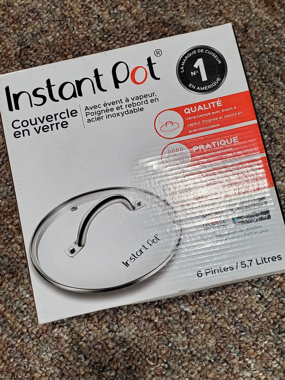 Instant Pot Glass Lid with Stainless Handle - Clear + Silver
